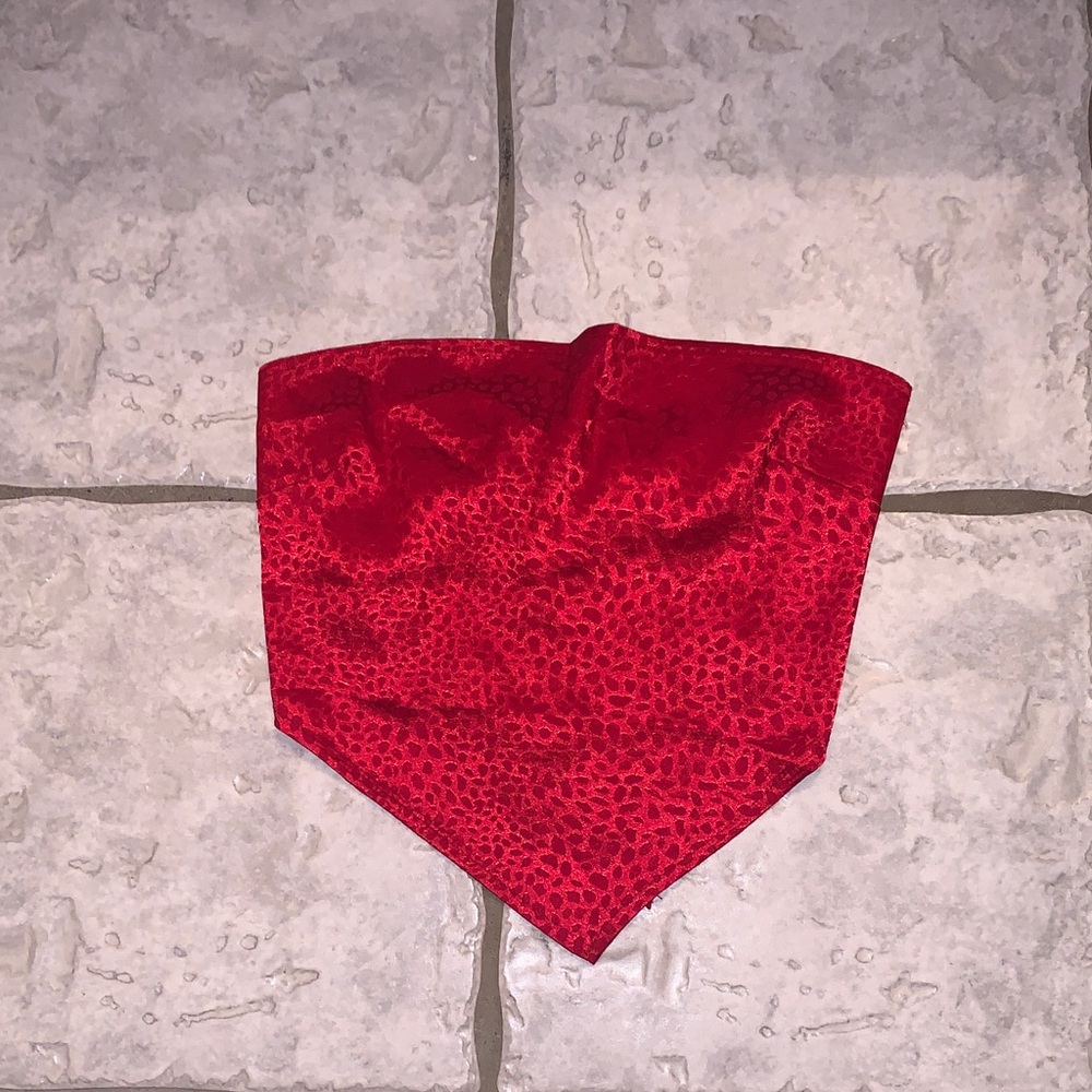 Red Patterned Bandana Tie Tube Top
